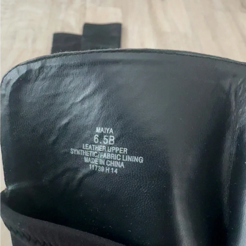 Ralph Lauren Maiya‎ Black Leather Pull On Over The Knee Riding Boots Size 6.5